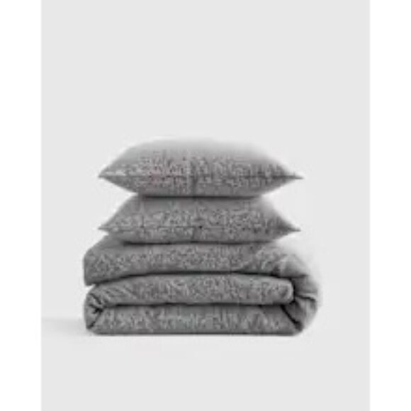 Quince 100% European Linen Duvet Cover 3PC Set Charcoal Chambray King/Cal - Picture 6 of 7